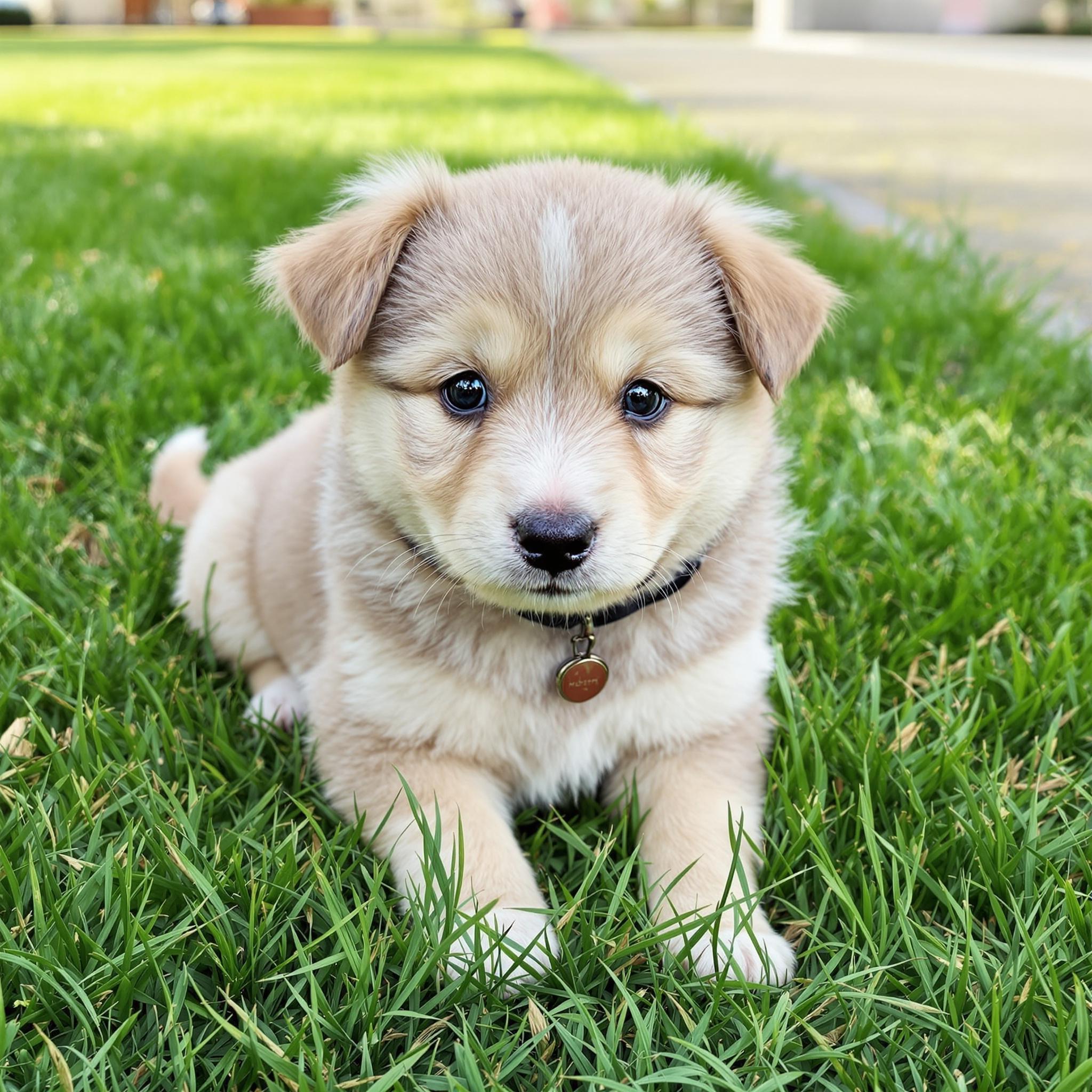 Adorable AI-generated puppy illustration